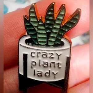 Crazy plant lady lapel pin